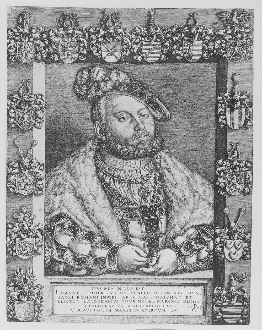 जोहान फ्रेडरिक I, इलेक्टर और ड्यूक ऑफ़ सैक्सोनी, 1543 द्वारा जॉर्ज पेन्कज़
