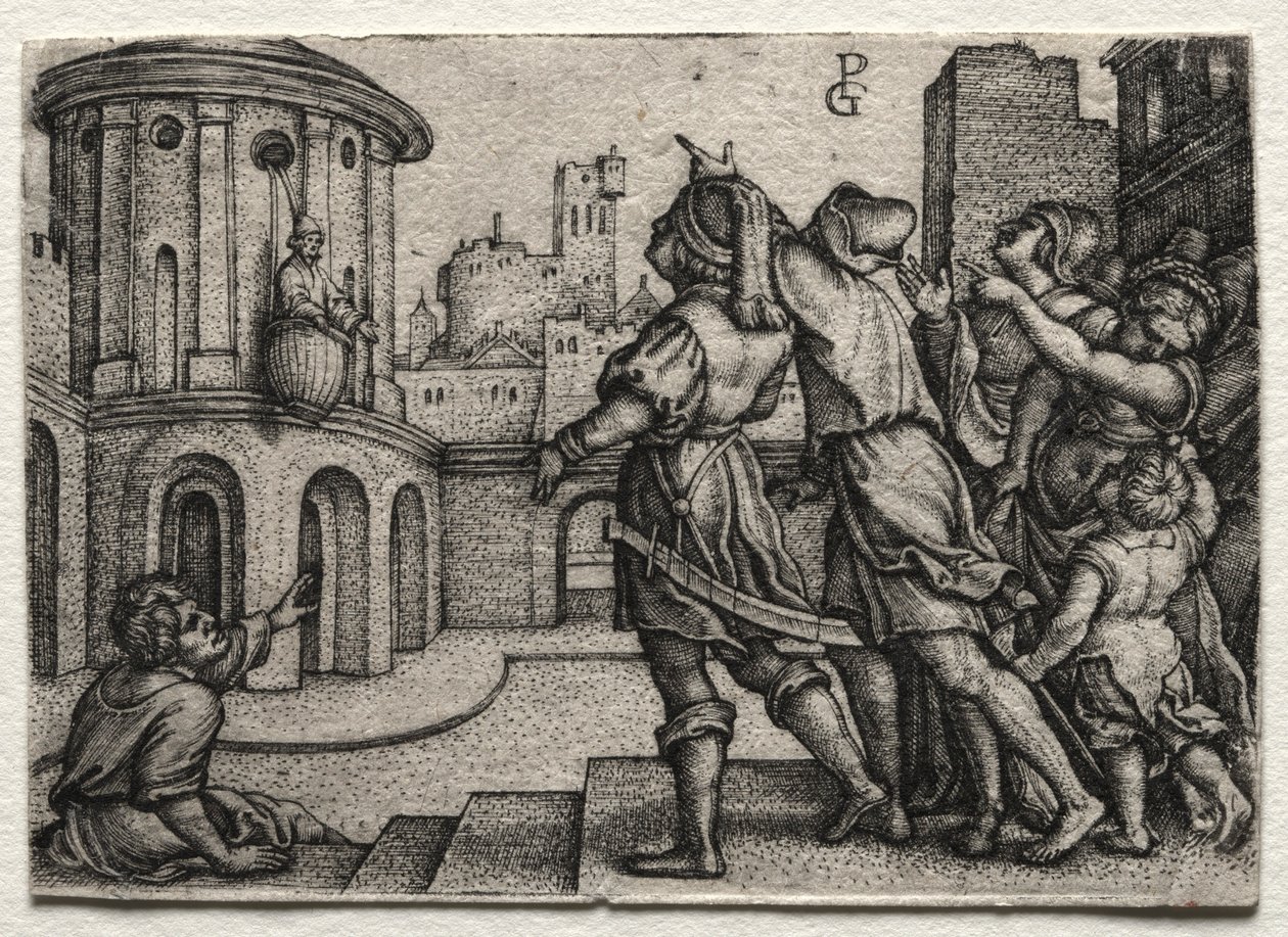 वर्जिल एक टोकरी में लटका, c.1541-42। द्वारा जॉर्ज पेन्कज़