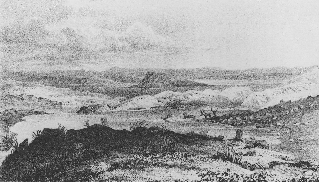 ससेक्स झील, थलेव-ए-चो नदी का स्रोत, 1836 द्वारा जॉर्ज बैक