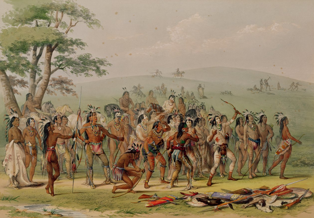 मंडन तीरंदाजी प्रतियोगिता, c.1832 द्वारा जॉर्ज कैटलिन