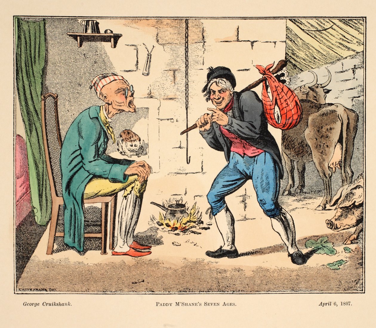 धान एम&39;शेन की सात उम्र, पब। 1807 (हाथ के रंग का उत्कीर्णन) द्वारा जॉर्ज क्रूइशांक