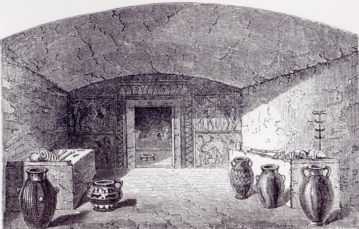 1842-3 में अपनी खोज के समय ग्रोटा कैम्पाना द्वारा जॉर्ज डेनिस