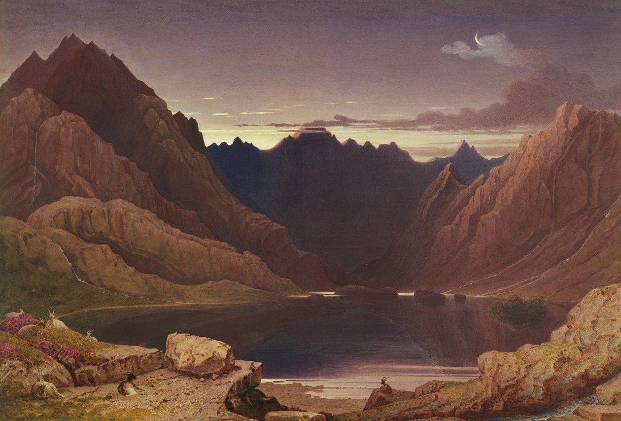 Loch Coruisk, Isle of Skye - डॉन, c.1826-32 (कार्ड पर wc und gum को नीचे रखा गया) द्वारा जॉर्ज फेनिल रॉबसन
