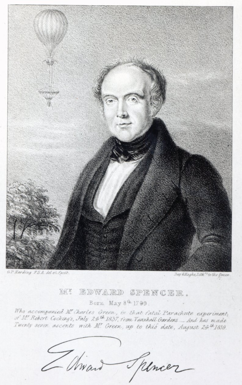 मि। एडवर्ड स्पेंसर, डे अनथ हगे द्वारा लिथोग्राफ, 1839 द्वारा जॉर्ज परफेक्ट हार्डिंग