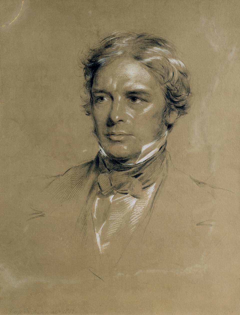 माइकल फैराडे (1791-1867) (कागज पर चारकोल अंड चाक) द्वारा जॉर्ज रिचमंड
