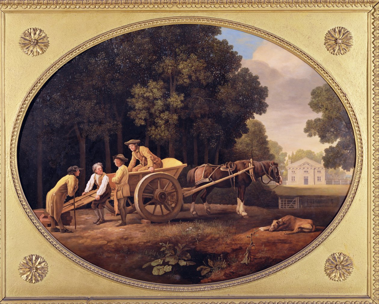 मजदूर, 1781 (वेजवुड बिस्किट मिट्टी के बरतन पर इनेमल द्वारा जॉर्ज स्टब्स