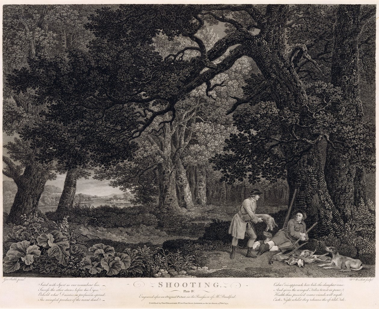 विलियम वूलेट (1735-85) 1771 द्वारा उत्कीर्ण शूटिंग, प्लेट 4, (उत्कीर्णन के साथ उत्कीर्णन) द्वारा जॉर्ज स्टब्स