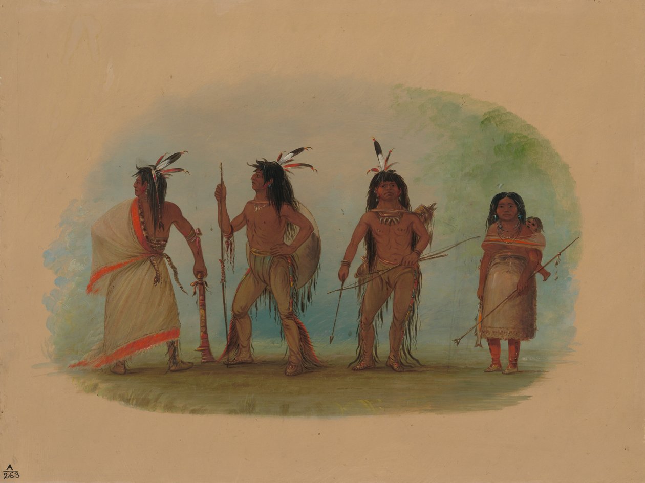 चार अपाचे भारतीय, 18551869। द्वारा जॉर्ज कैटलिन