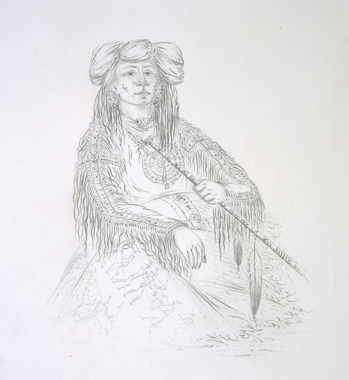 हा-वान-जे-ता (द वन हॉर्न) 1852 द्वारा जॉर्ज कैटलिन