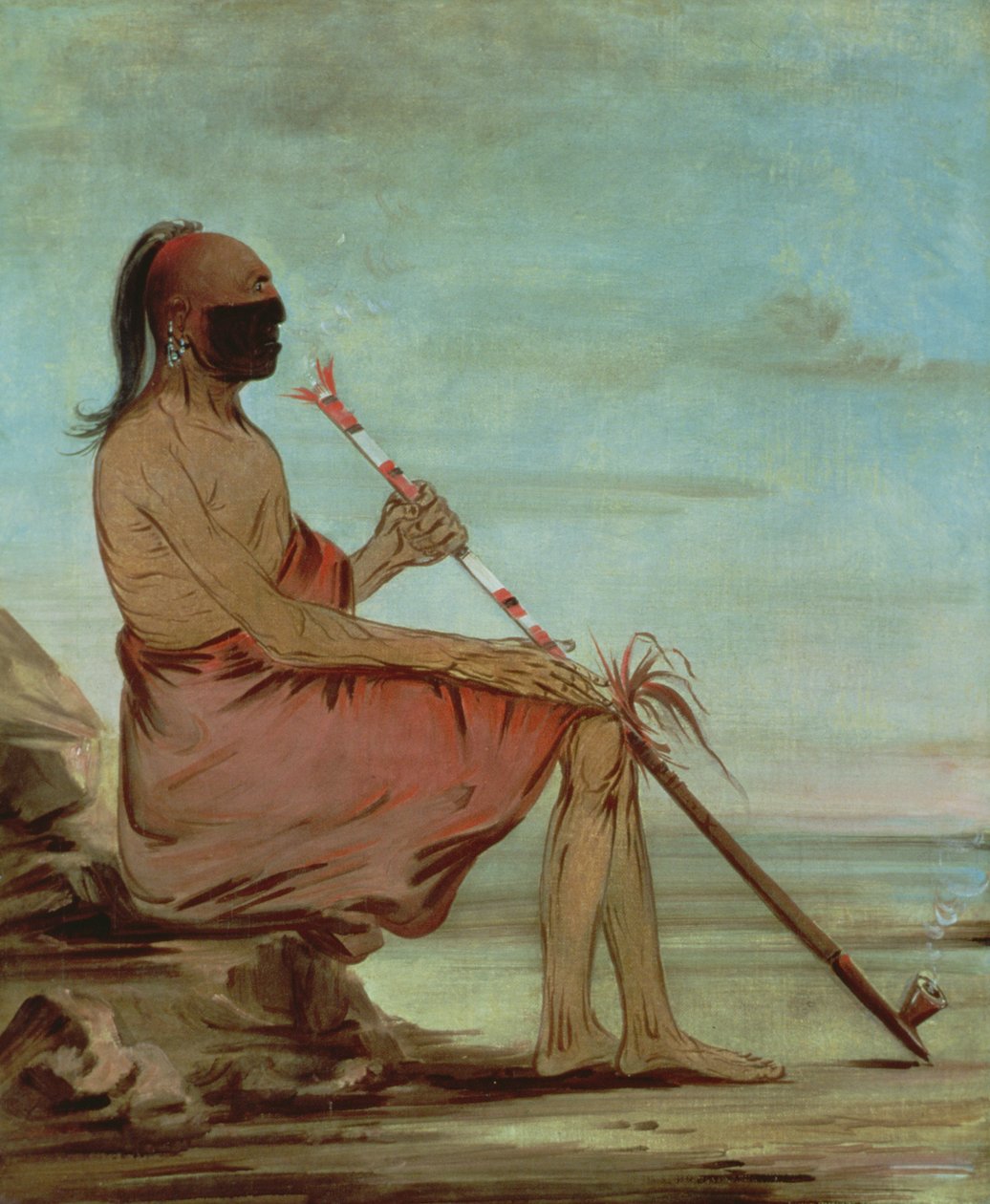 'द आउल', c.1832 (पैनल पर तेल) द्वारा जॉर्ज कैटलिन