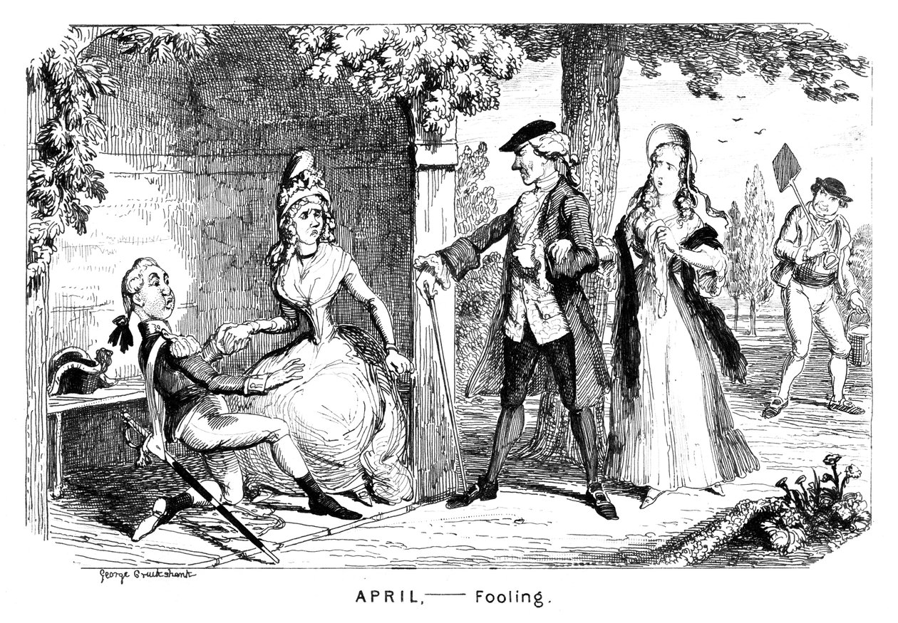 अप्रैल - फूलन, सी 1839। द्वारा जॉर्ज क्रूइशांक