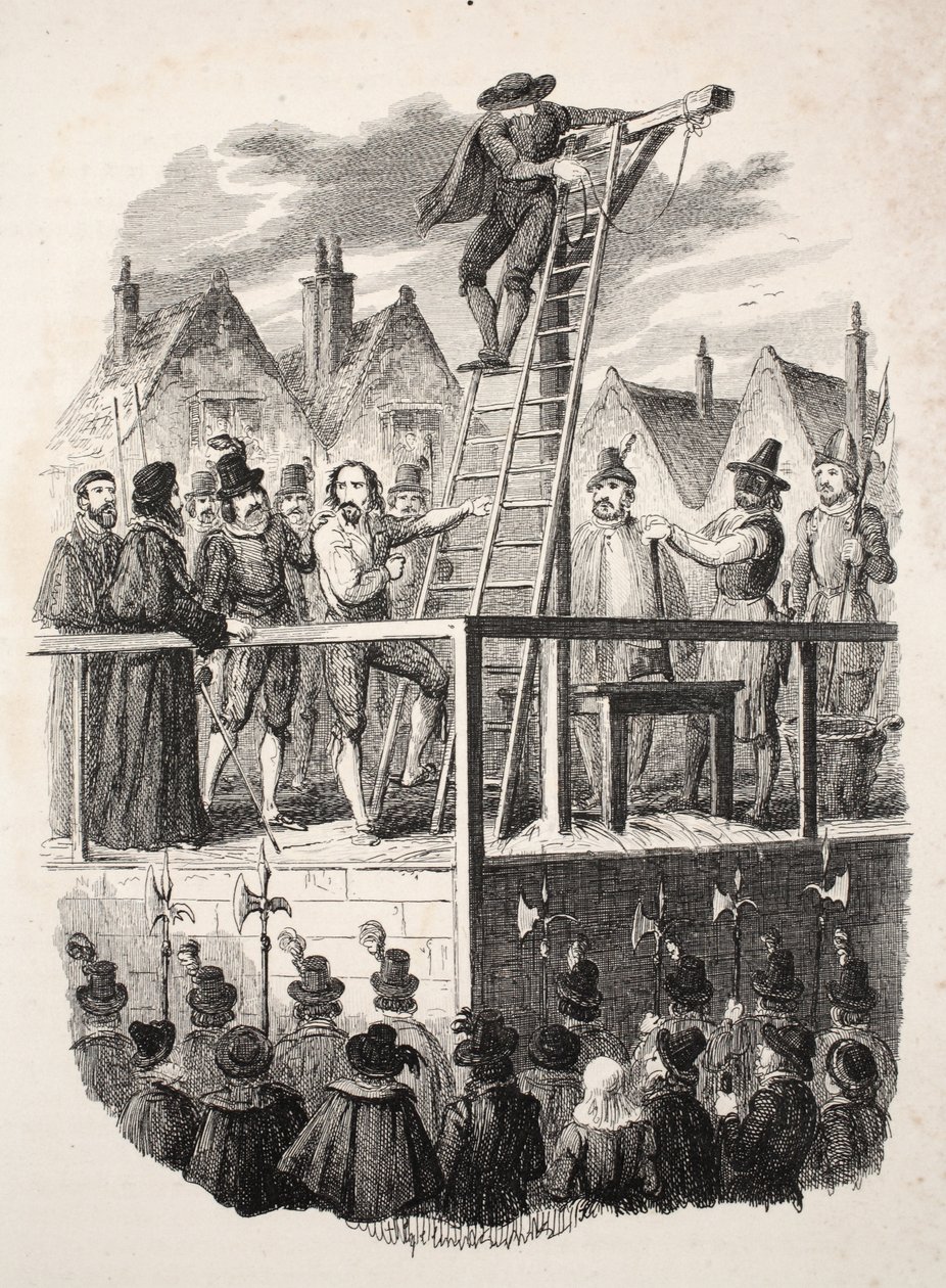 गाइ फॉक्स का निष्पादन, पब। 1841. द्वारा जॉर्ज क्रूइशांक