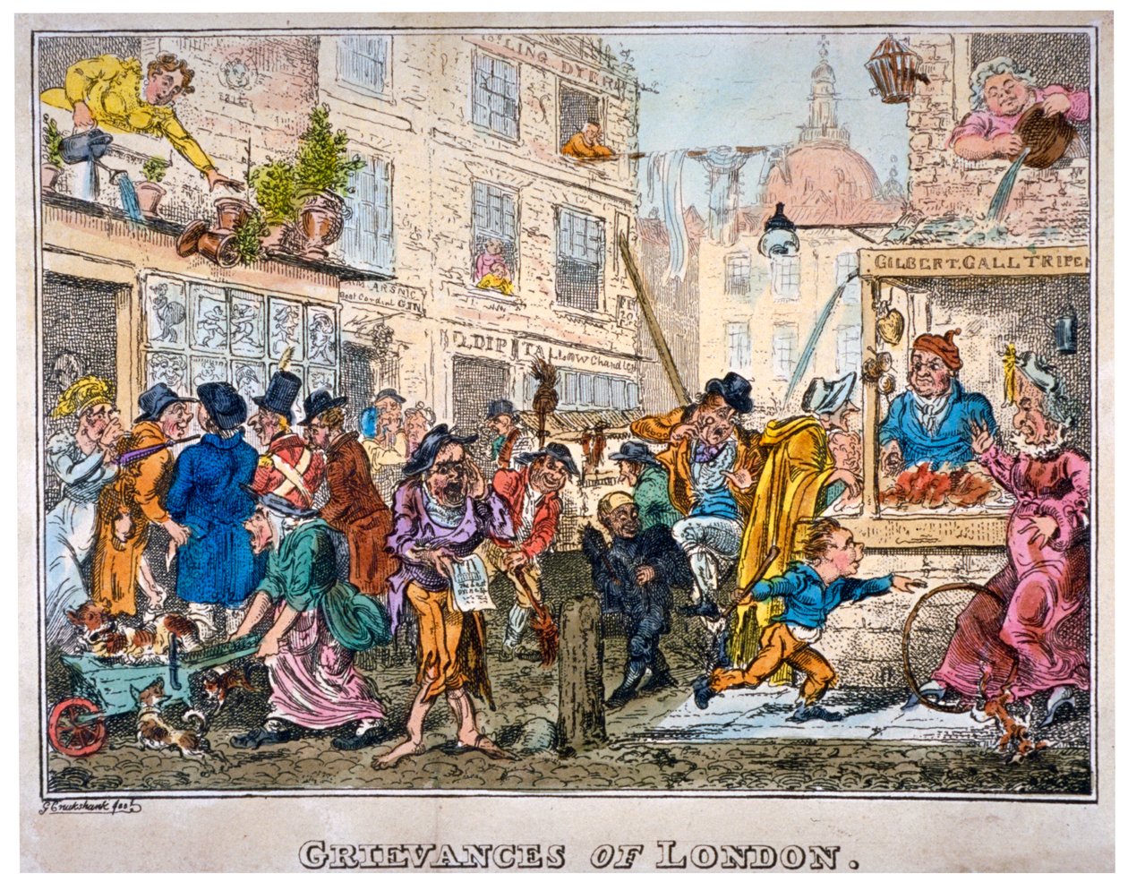 लंदन की शिकायतें, 1812। द्वारा जॉर्ज क्रूइशांक