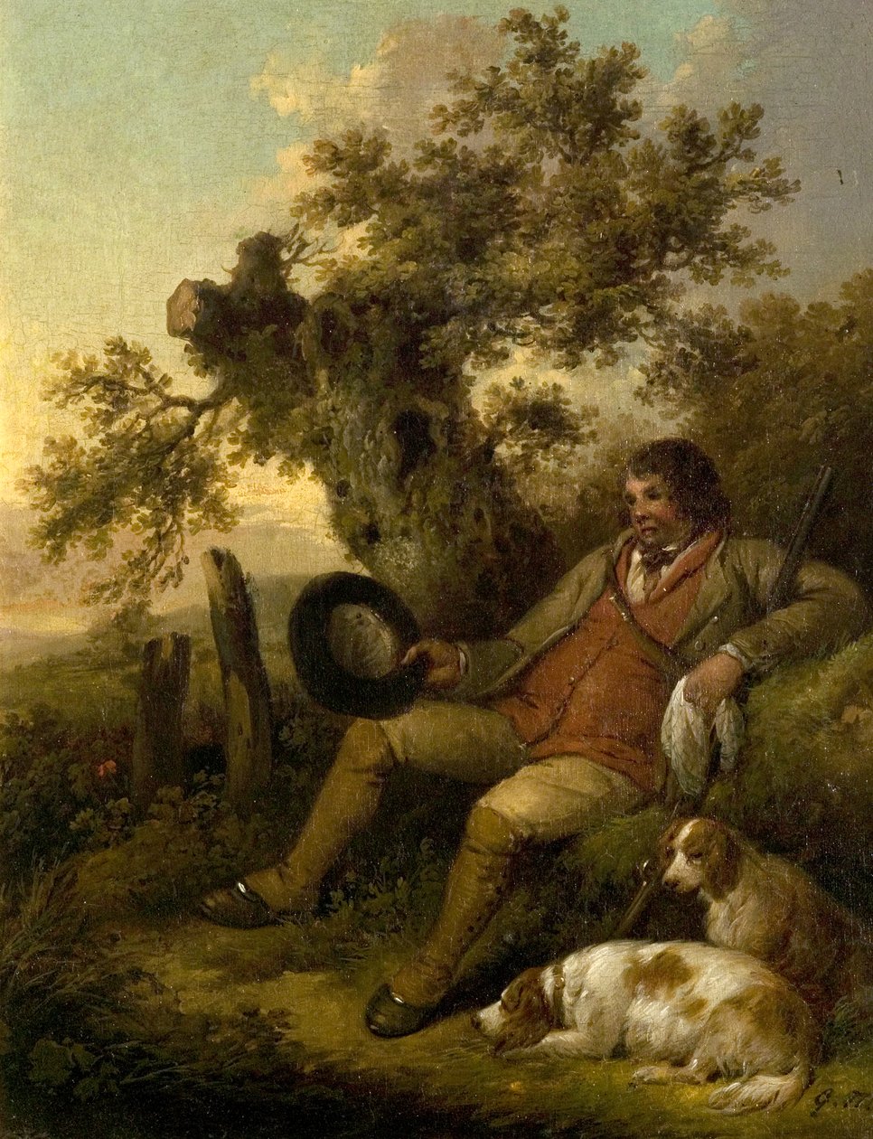 द स्पोर्ट्समैन रेस्टिंग, c.1790 द्वारा जॉर्ज मोरलैंड