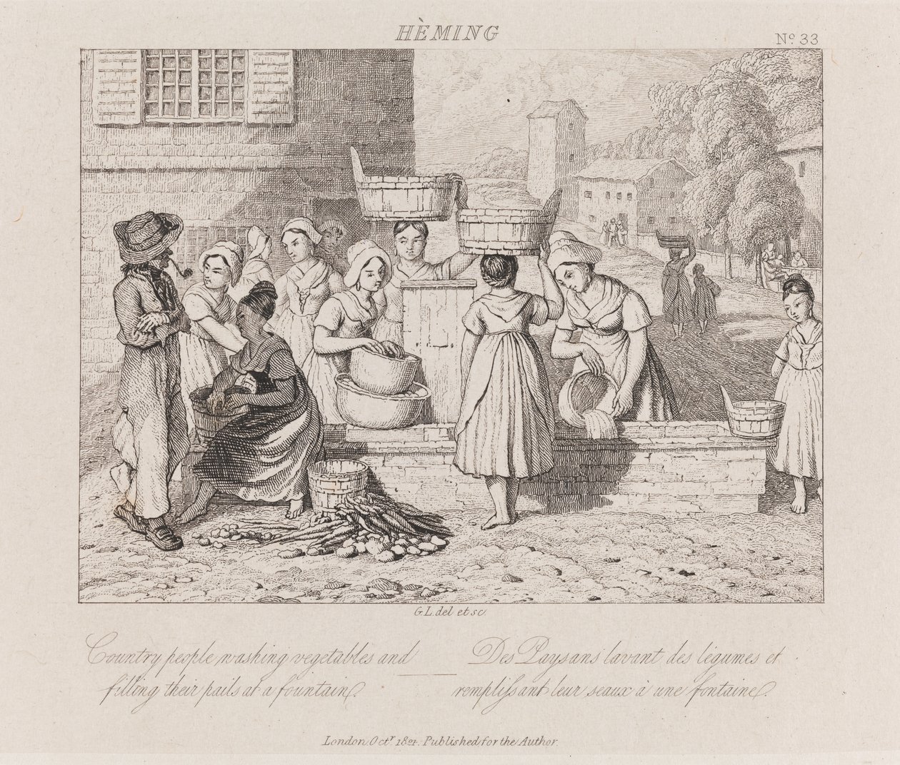 धुलाई वाली सब्जियां, हेमिंग, c.1821 (नक़्क़ाशी) द्वारा जॉर्ज रॉबर्ट लुईस