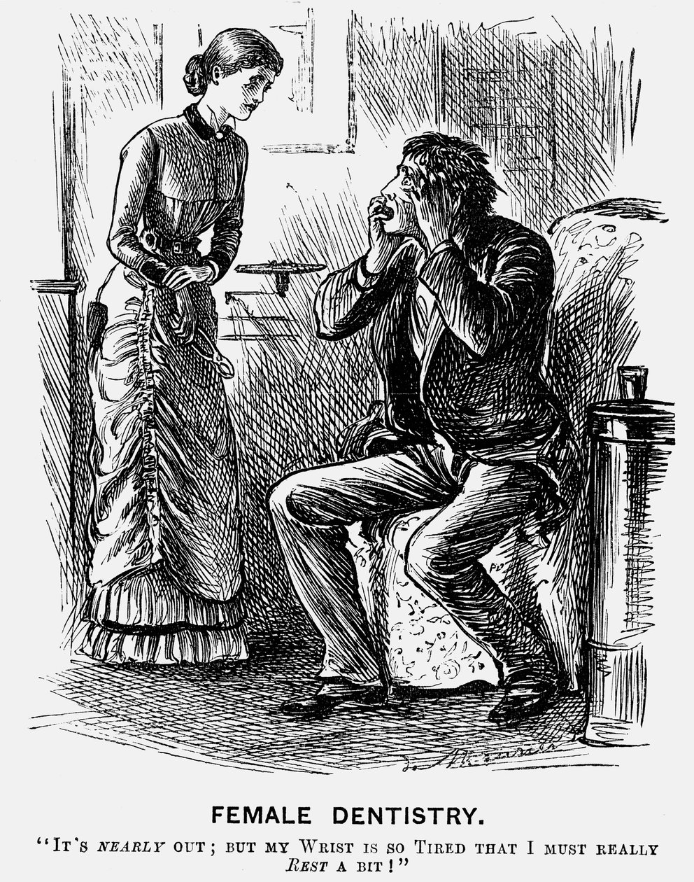 'फीमेल डेंटिस्ट्री', 1879 द्वारा जॉर्ज डू मौरियर