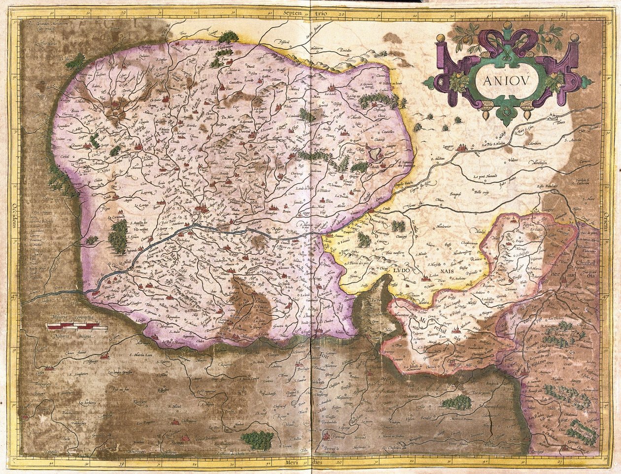 अंजु, लॉयर, फ्रांस के देश (उत्कीर्णन) द्वारा जेरार्डस मर्केटर