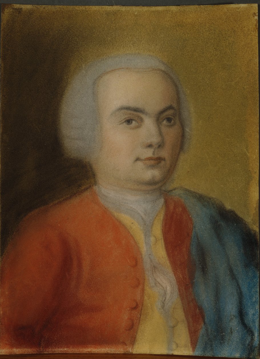 कार्ल फिलिप इमानुएल बाख, c.1733 (कागज पर पेस्टल) द्वारा जर्मन स्कूल