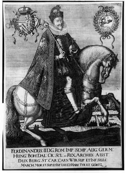 फर्डिनेंड II (1578-1637) के अश्वारोही पोर्ट्रेट, पवित्र रोमन सम्राट द्वारा जर्मन स्कूल