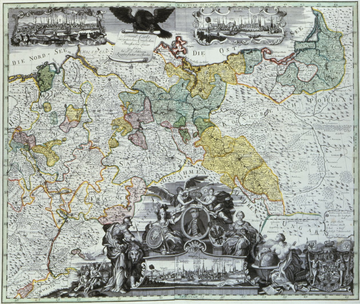 प्रशिया सार्वभौम देशों की मास्टर शीट, c.1765 द्वारा जर्मन स्कूल