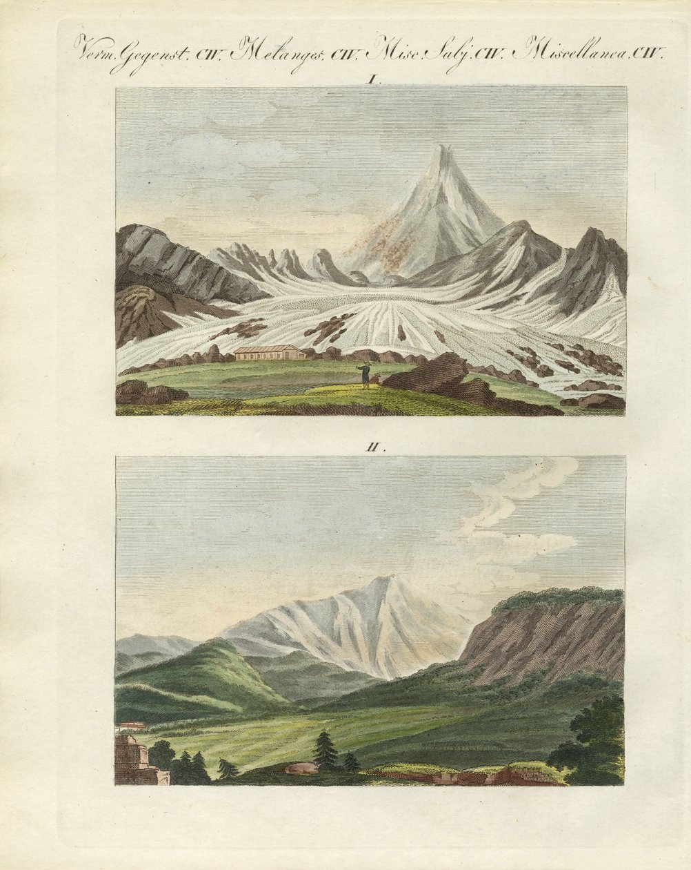 अजीब पहाड़ (रंगीन उत्कीर्णन) द्वारा जर्मन स्कूल