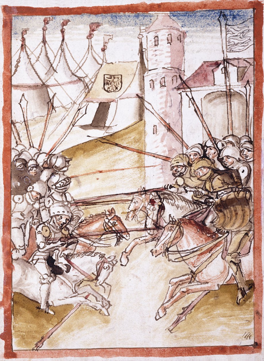 रोम, ऑग्सबर्ग पर हमला कर रहा है, c.1490 द्वारा जर्मन स्कूल