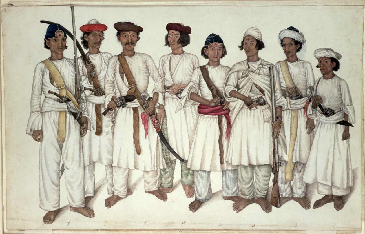 आठ गोरखा, 1815 द्वारा गुलाम अली खान