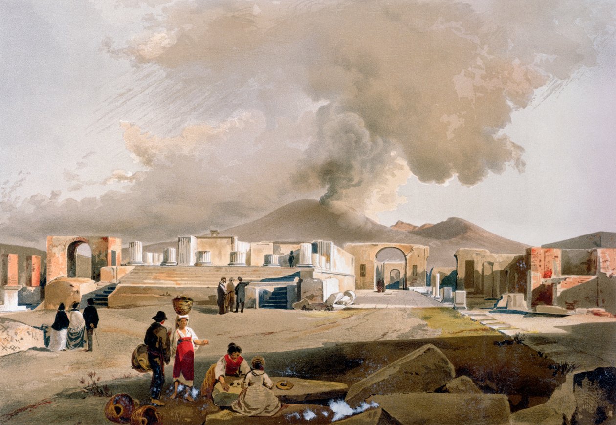 बृहस्पति का मंदिर और पोम्पेई में मंच, c.1860 द्वारा गियासिंटो गिगांटे