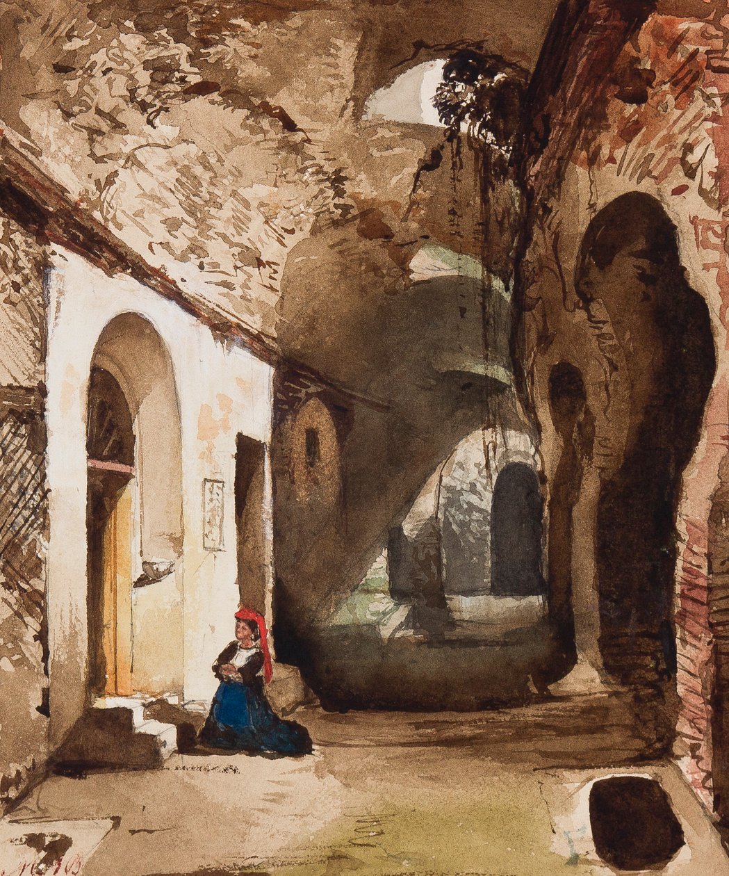 प्रिंसेस मारिया अन्नुनाजाता डी बोरबोन (1843-1871) (पेंसिल, wc und gouache on paper) द्वारा गियासिंटो गिगांटे