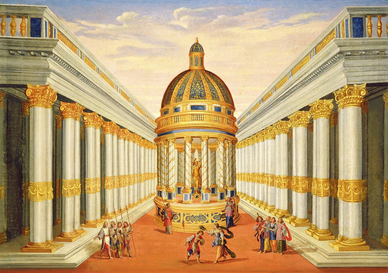 अधिनियम I, VII और VIII के दृश्य: बेस्कस मंदिर द्वारा जियाकोमो तोरेली
