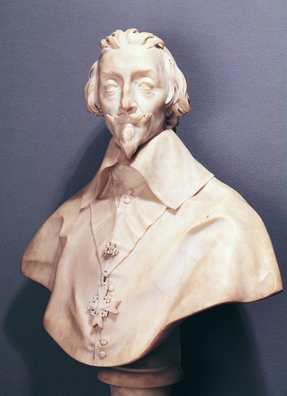 बस्ट ऑफ कार्डिनल रिचल्यू (1585-1642) c.1642 (मार्बल) द्वारा जियान लोरेंजो बर्निनी