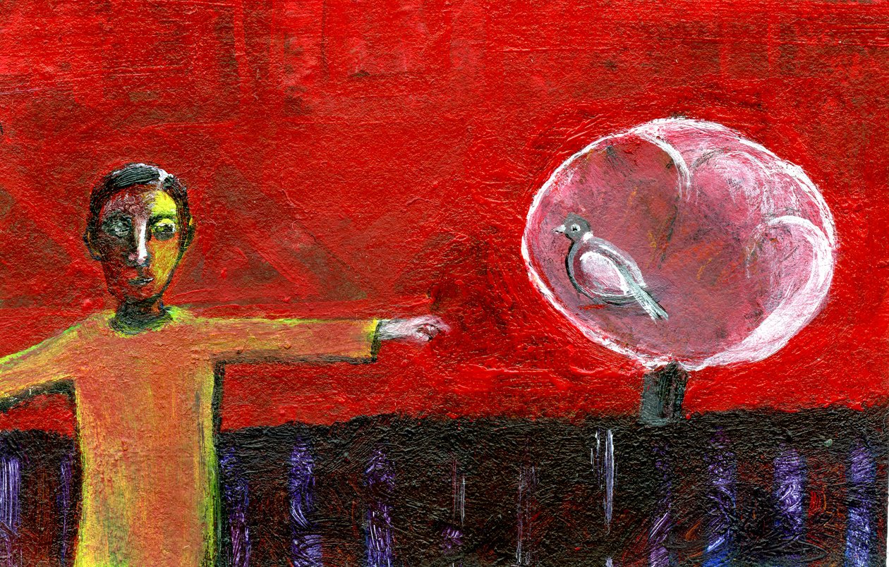 लकड़ी कबूतर का पेड़, 2006, (कागज पर तेल) द्वारा गिगी सडबरी