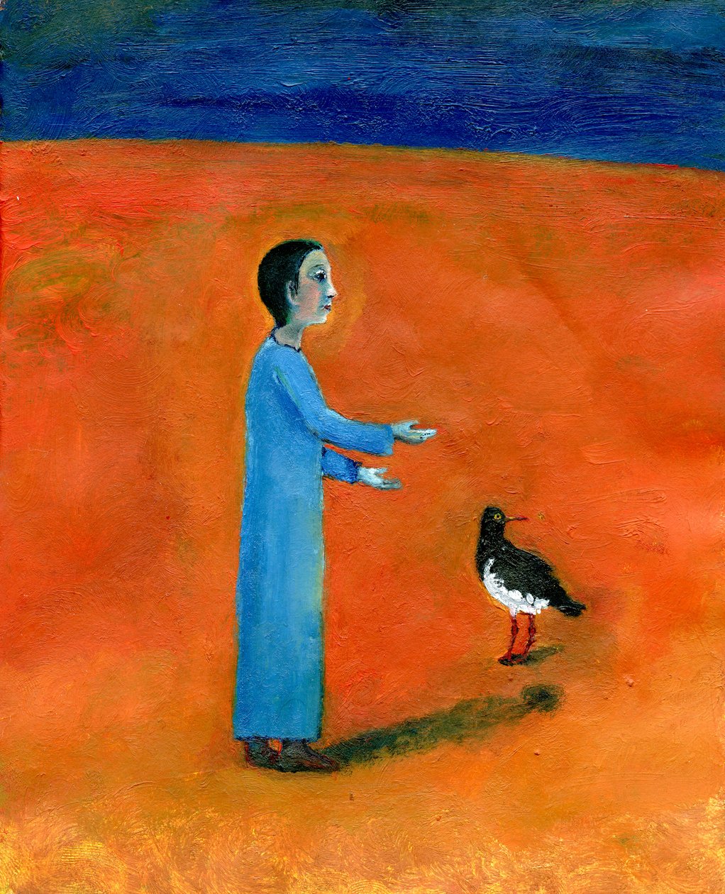 ऑइस्टरसर्चर, 2005, (कागज पर तेल) द्वारा गिगी सडबरी