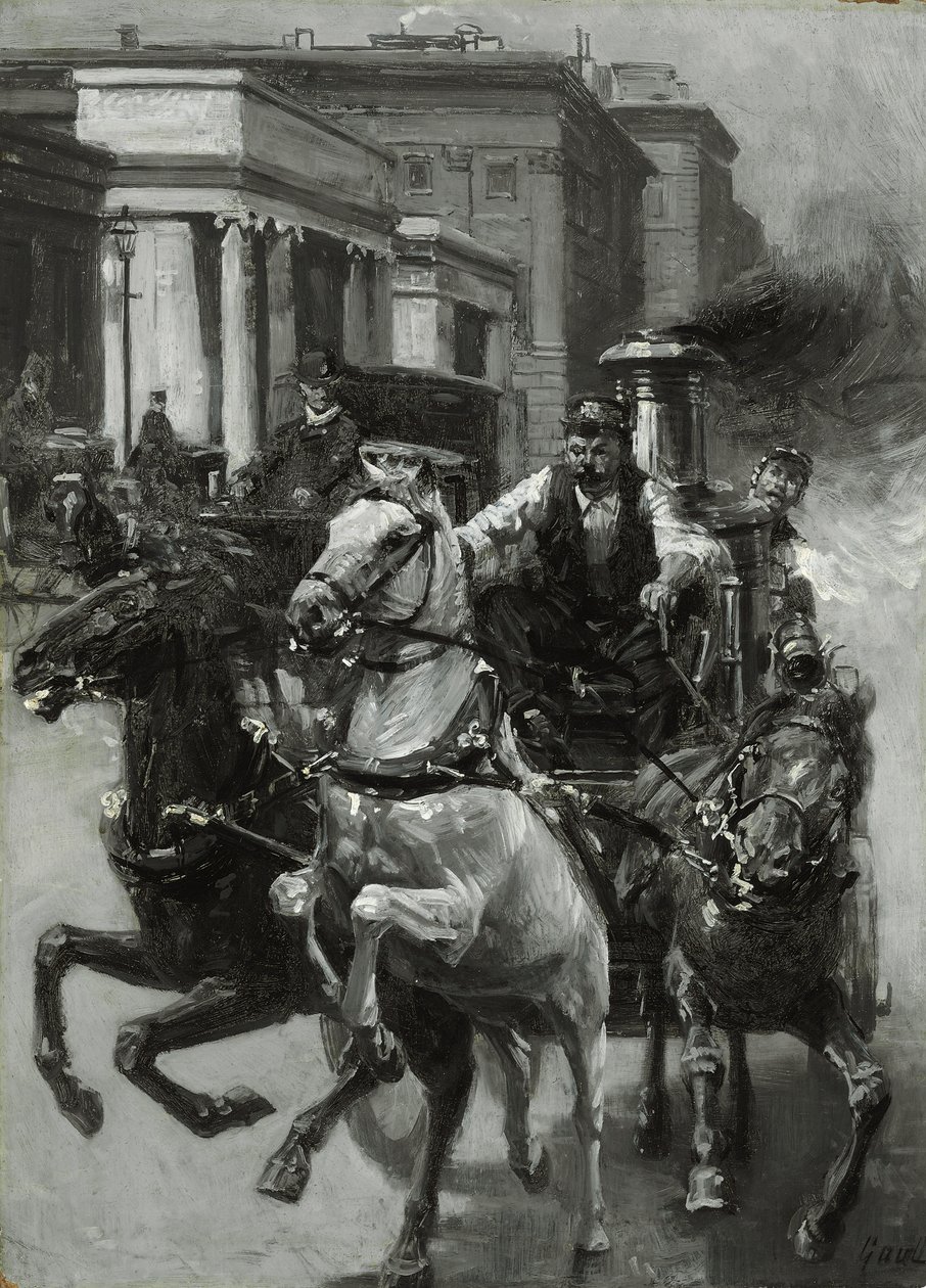 रश टू द फायर, c.1900 द्वारा गिल्बर्ट गॉल