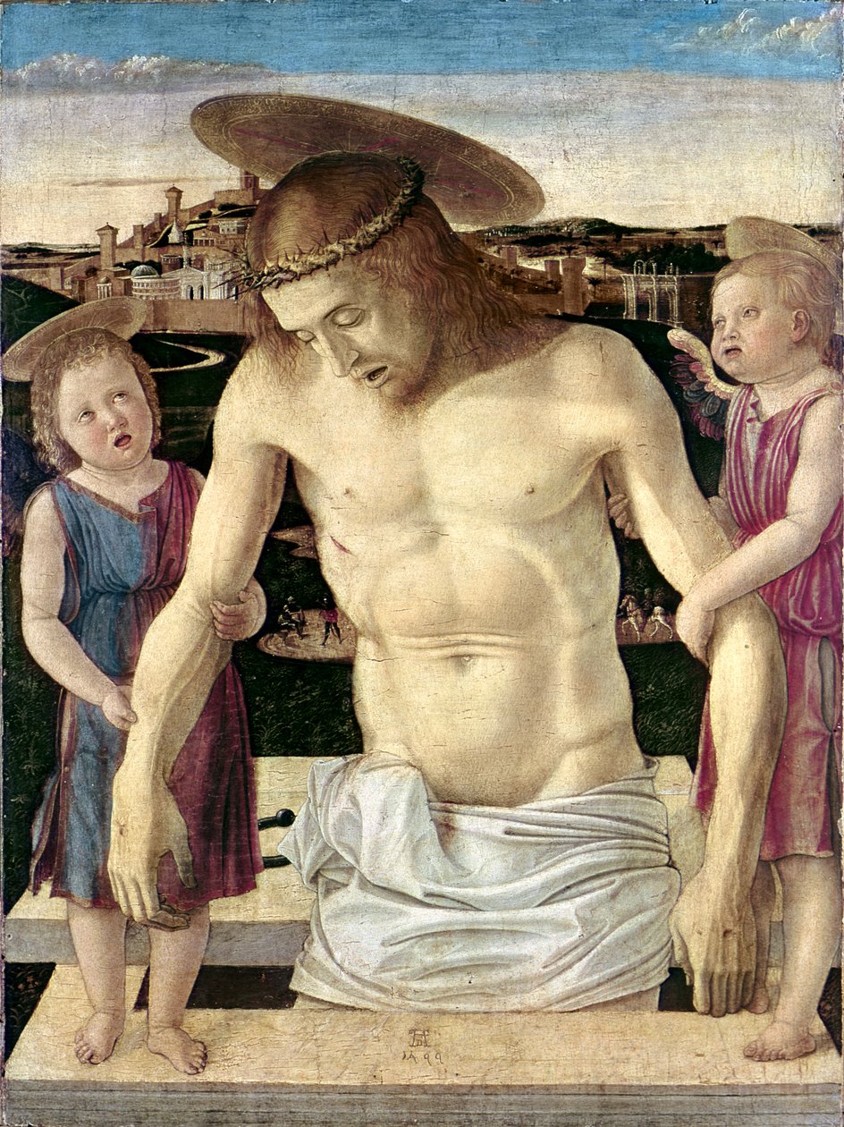 Pieta, c.1499 (पैनल पर तापमान) द्वारा जियोवन्नी बेलिनी
