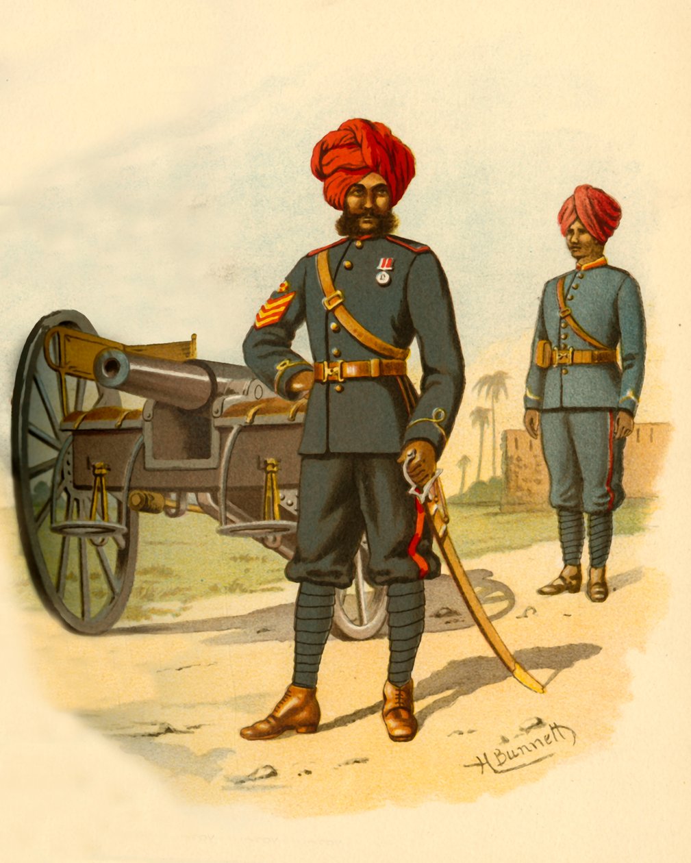 बॉम्बे आर्टिलरी, 1890। द्वारा गॉडफ्रे डगलस गिल्स