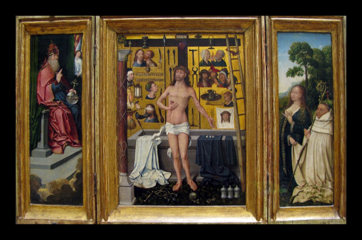 एबोट एंटोनियस त्ग्रोटोटेन का ट्रिप्टाइक द्वारा Goswin van der Weyden