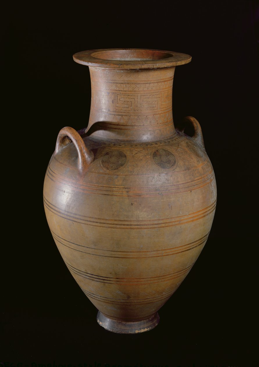 एम्फोरा, c.750-700 ईसा पूर्व (टेराकोटा) द्वारा ग्रीको रोमन