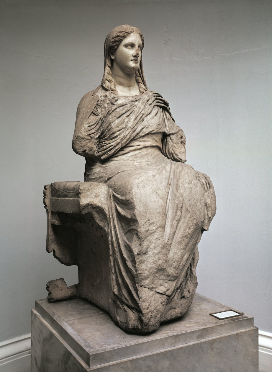 डेमेटर, नीडोस से प्रतिमा, एशिया माइनर, c.350BC (संगमरमर) द्वारा यूनानी