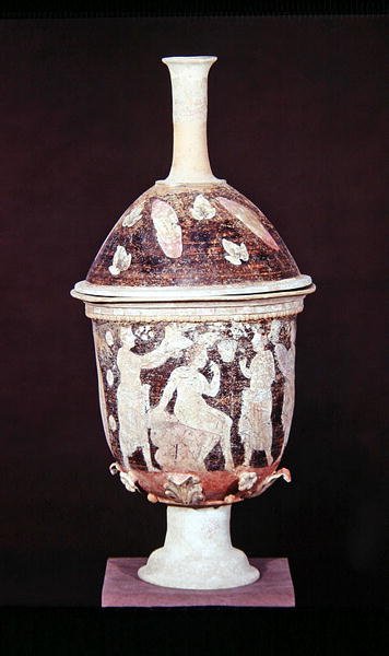ढक्कन के साथ Pyxis, c.200-180 BC (सिरेमिक) द्वारा यूनानी