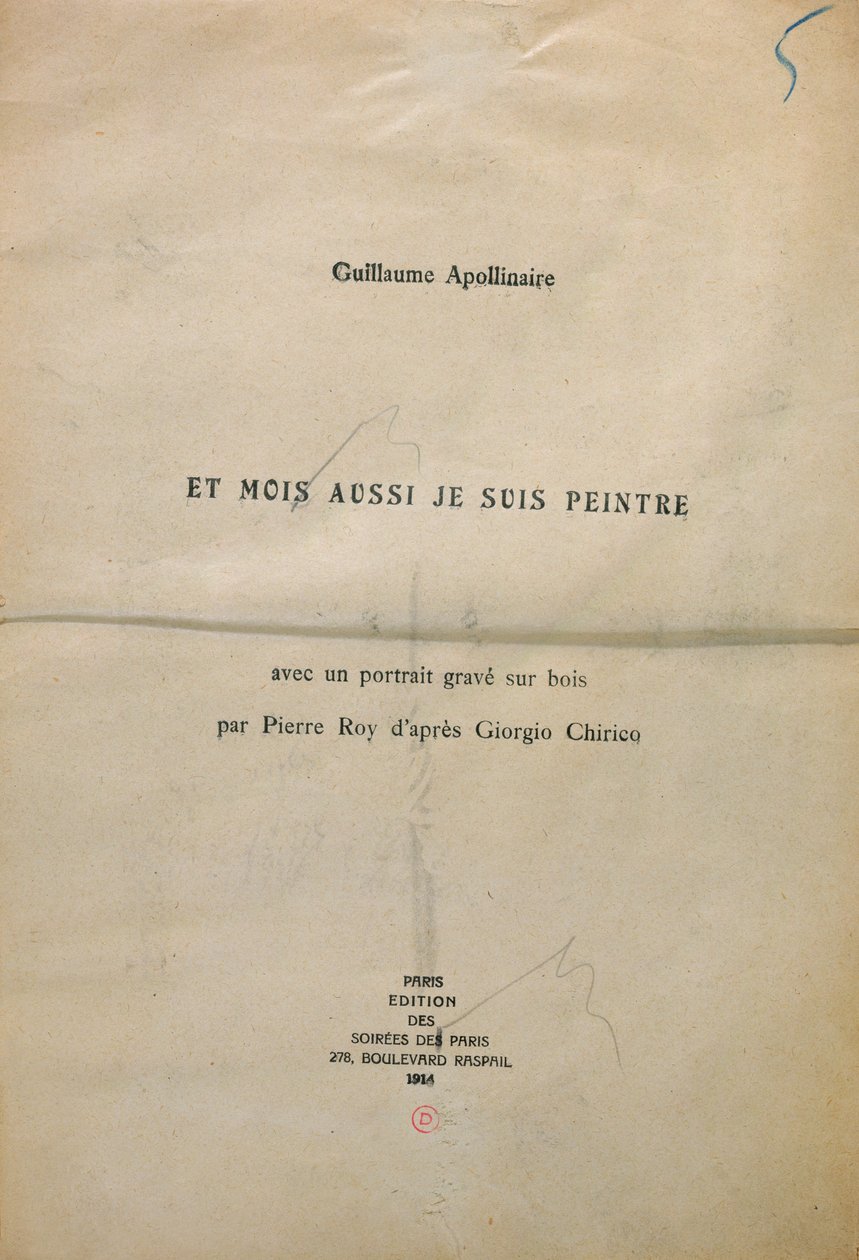 1914 (कागज पर स्याही) और &39;मैं भी पेंटर हूं द्वारा गिलौम एपोलिनायर