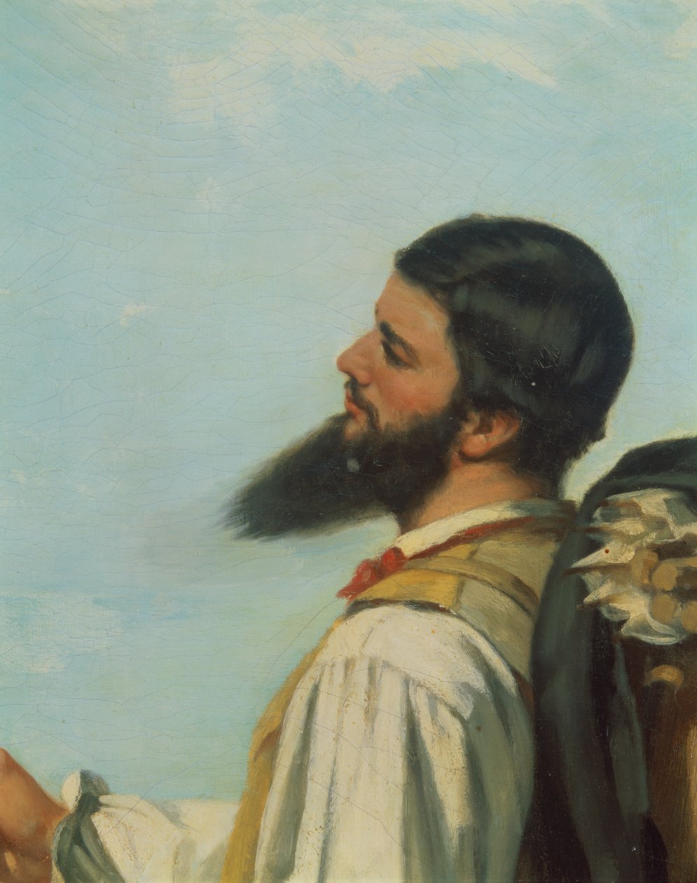 बैठक या हैलो Mr.Courbet, (सिर और कंधों का विस्तार) द्वारा गस्टवे कौरबेट