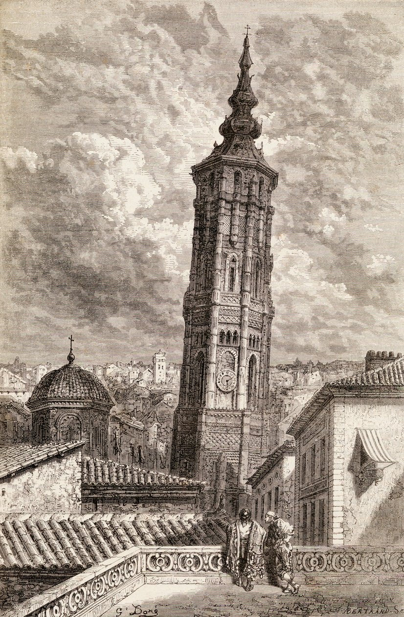 19 वीं शताब्दी में ला टोर्रे नुएवा, ज़ारागोज़ा, 1878 (लकड़ी की नक्काशी) द्वारा गुस्ताव डोर