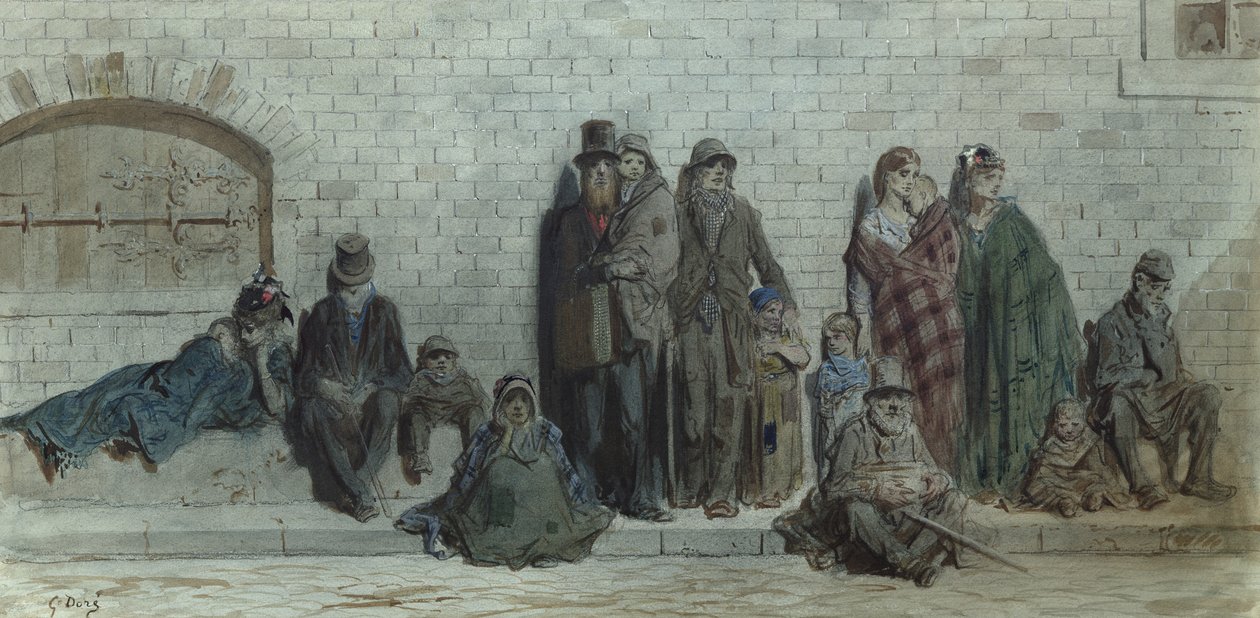 लंदन स्ट्रीट सीन, c.1868-72 (wc und gouache on paper) द्वारा गुस्ताव डोर