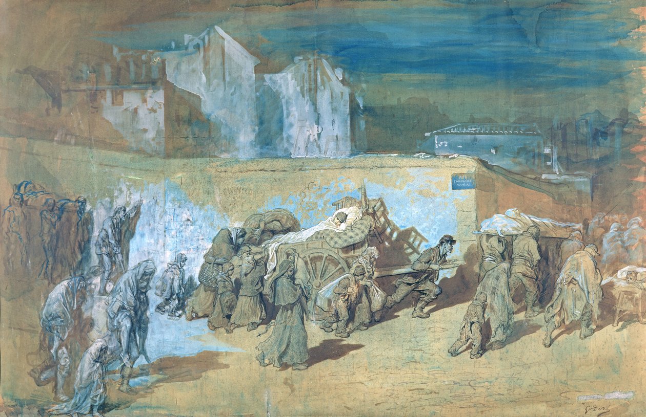 पेरिस की घेराबंदी, 1870-71 (कागज पर कलम और स्याही और शौचालय) द्वारा गुस्ताव डोर