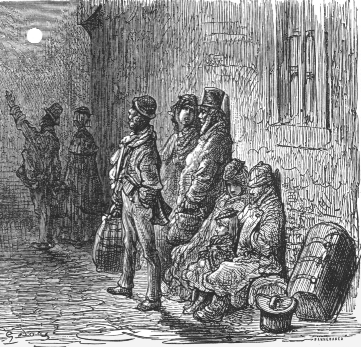 लॉजिंग की तलाश में प्रांतीय, 1872। द्वारा गुस्ताव डोर