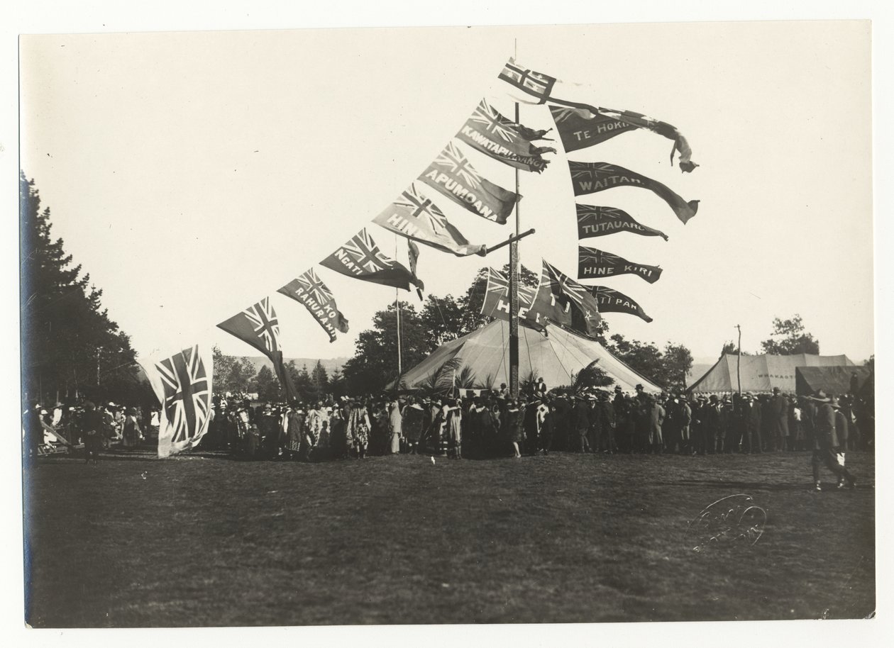 अरवा पार्क, रोटोरुआ में माओरी रिसेप्शन, c.1925 (सिल्वर जिलेटिन प्रिंट) द्वारा गाइ फोटो स्टूडियो