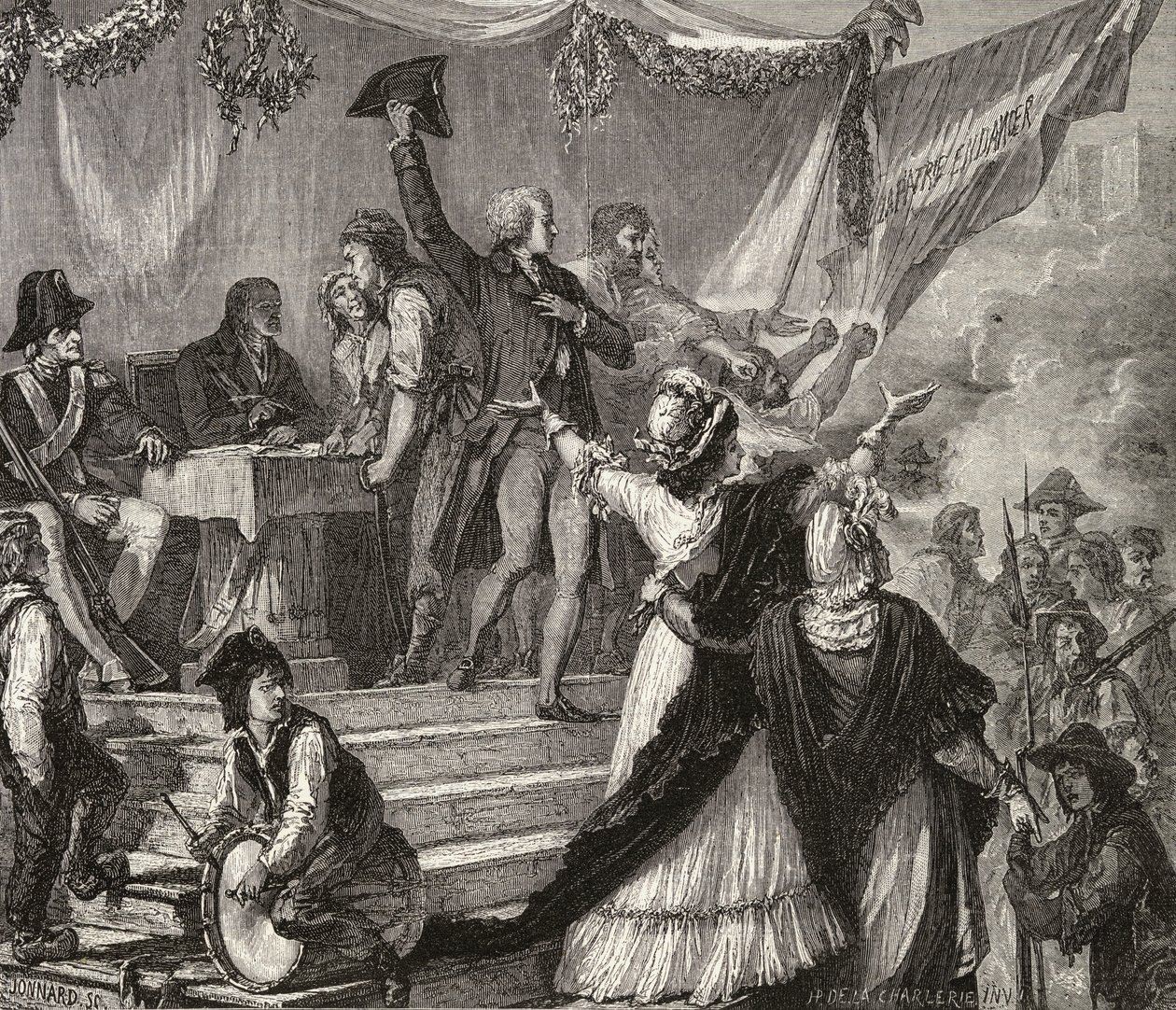 1791 में राष्ट्रीय रक्षक में स्वयंसेवकों का नामांकन द्वारा एच। डी ला चारलेरी