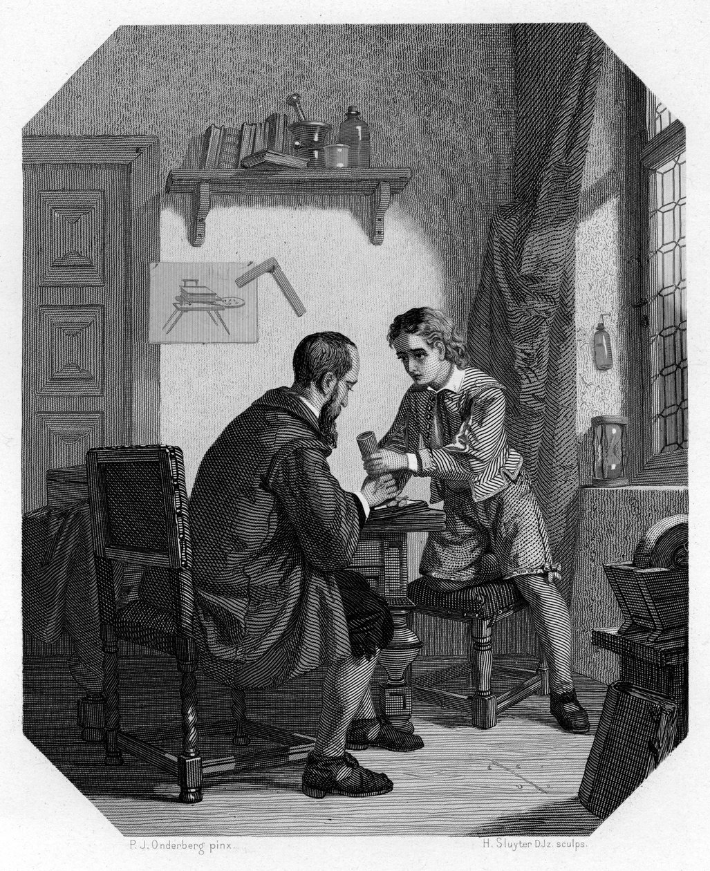 हंस जिनसेन और उनके बेटे सच्चरिया, c1870 द्वारा एच। स्लुइटर