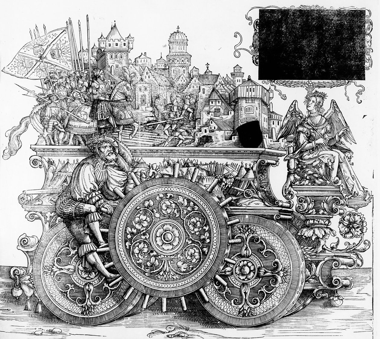 मैक्सिमिलियन के विजयी जुलूस से दृश्य, c.1516-18 द्वारा हंस बर्गकमेयर